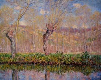 Claude Oscar Monet : The Banks of the River Epte in Spring